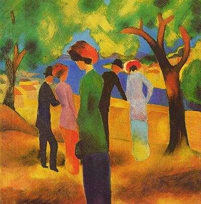 Woman in a Green Jacket August Macke